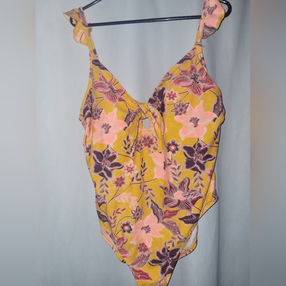No Boundaries Yellow and Pink Floral One Piece Swimsuit